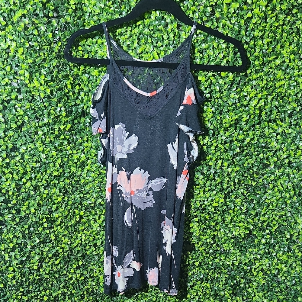 Maurices Black Pink Floral Camisole XS